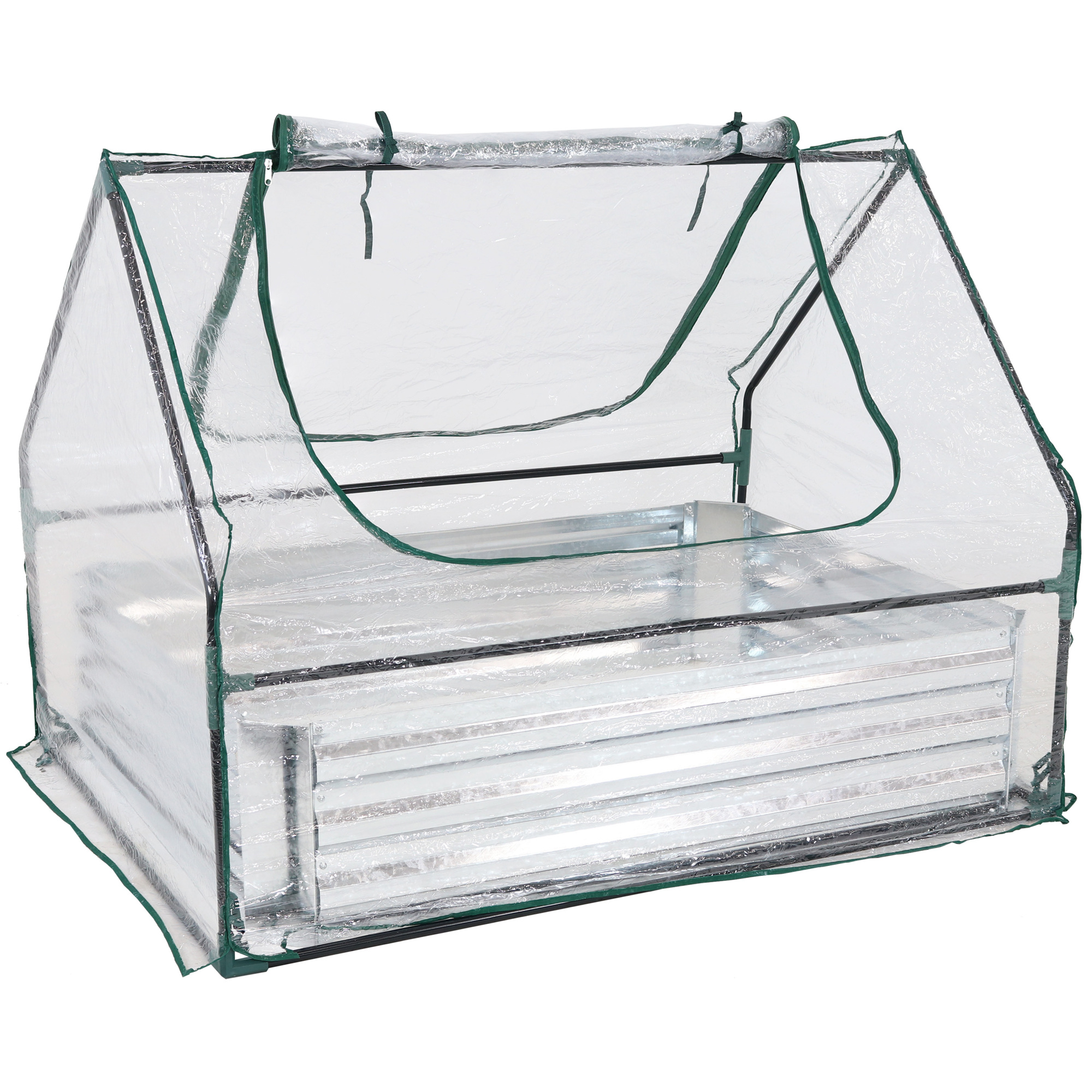 Sunnydaze Decor, Raised Garden Bed and Greenhouse, Material Steel, Model# HB-702